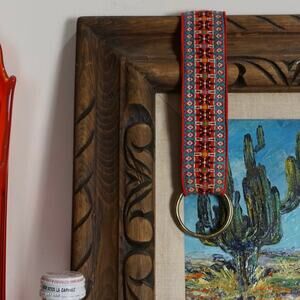 Vintage 70s boho hippie flower power brass double o rings belt